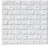 Velox 3D Plaktegels - Wandtegels - Muurstickers - Zelfklevend behang - Woonkamer & Badkamer - 10 Stuks Wit - 77x70 cm