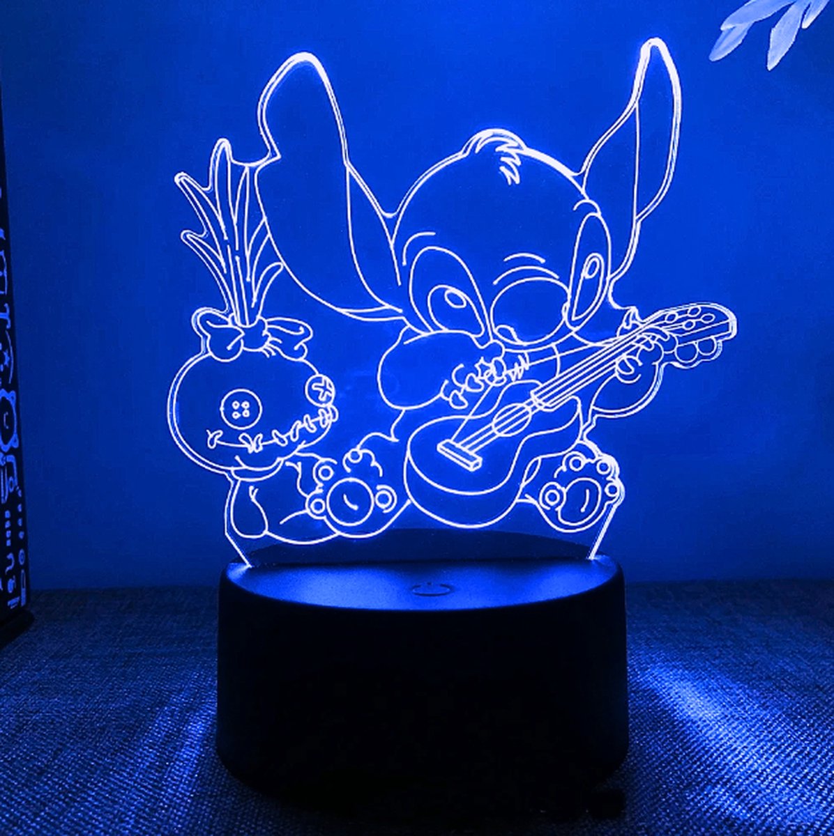 Lampe Stitch avec guitare - Veilleuse enfant - Lampe enfant