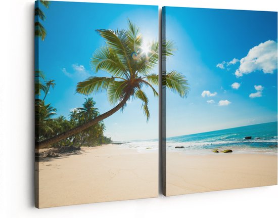 Artaza Canvas Schilderij Tropisch Strand En Zee In Sri Lanka - Foto Op Canvas - Canvas Print
