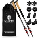 Telescopic Hiking Poles Carbon & Aluminium with Cork Handle I Lightweight Nordic Walking Poles Men and Women for Skiing and Hiking I Trekking Poles Telescopic for Mountain Sports