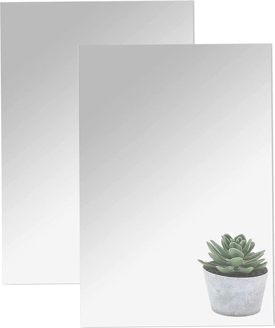 Zelfklevende Rechthoekige Spiegeltegel - Dik en Veilig Niet-Glasspiegeloppervlak - Moderne Wanddecoratie - Eenvoudige Installatie - Hoogwaardige Plakspiegel voor Badkamer en Interieur