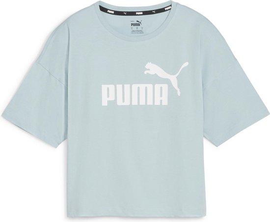 PUMA ESS Cropped Logo Tee Dames T-shirt - Turquoise Surf