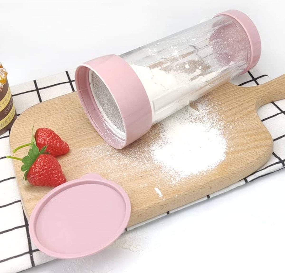 Tamiseur Farine Sucre Poudre Une Main – Ressort Semi-auto, Capacité 250g – Acier Inoxydable, Finition Fine – Idéal Pâtisserie Cuisine