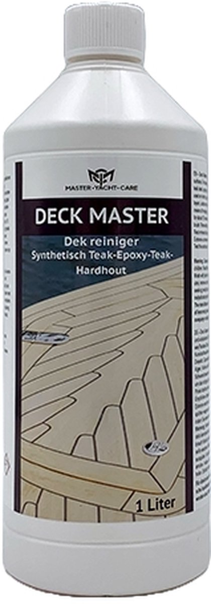 DeckMaster - Dek Reiniger - Synthetisch teak-Epoxy - Teak - Hardhout- Master Yacht Care -alkalische ontvetter-gelakte en ongelakte oppervlakten-scheepsdekken- Synthetisch dek - Teakdek- Epoxydek Hardhout - stalen en kunststof oppervlakken -