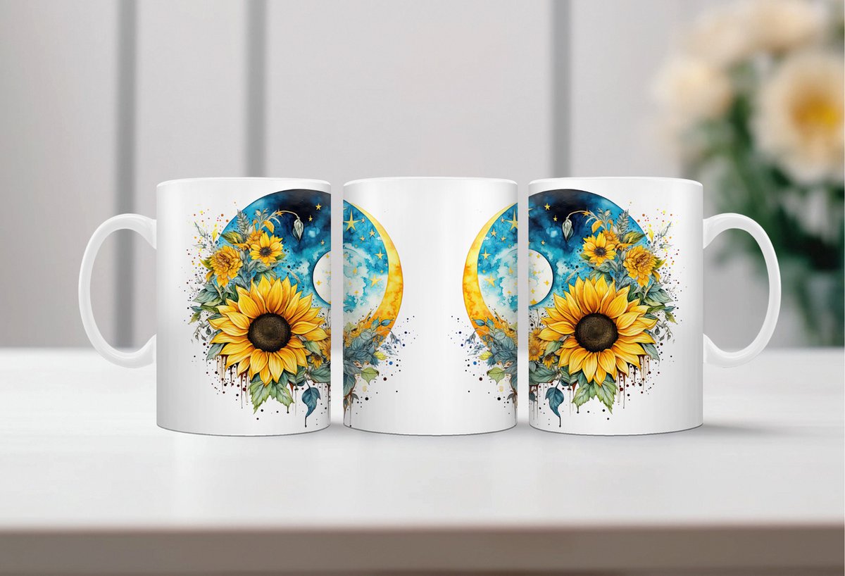 Auqarel koffiemok Zon en Maan 3