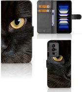 Telefoonhoesje Geschikt voor Xiaomi Poco F5 Pro Beschermhoesje Zwarte Kat