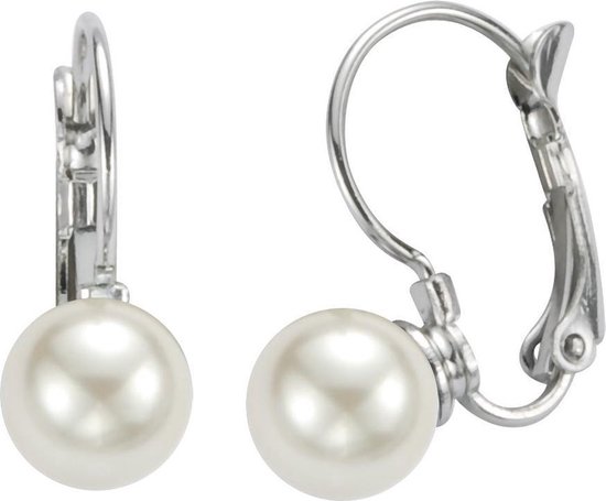 Boucles d'oreilles Behave Pearl - femme - Boucles d'oreilles Stud Pearl Klein - Boucles d'oreilles pendantes 8 mm de diamètre - nacre couleur crème