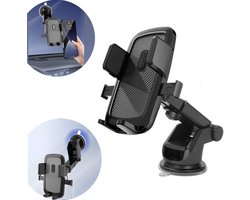 JUJOUĀ® - Telefoonhouders Auto - Voor Raam en Dashboard - Gsm Houder Auto - Accessories - Auto Telefoonhouder - Telefoonhouder auto Zuignap - Zwart - Smartphone huder auto