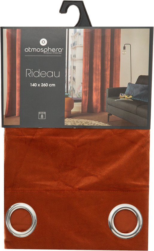 Rideaux Atmosphera Lilou 140 x 260 cm Pr t l emploi anneaux