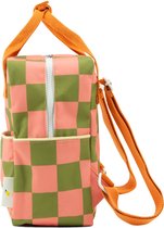 Sticky Lemon Backpack/Boekentas Small Farmhouse - Checkerboard - Sprout Green - Flower Pink