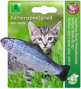 Gebr. de Boon Speelvis met kattenkruid - Kattenspeelgoed - Kattenspeeltje - Vis met catnip - Blauw/Grijs 10 cm