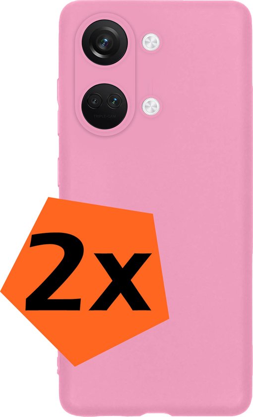 Coque adaptée pour OnePlus Nord 3 Coque en Siliconen – Coque adaptée pour OnePlus Nord 3 Cover Back Case – 2-PACK – Rose clair