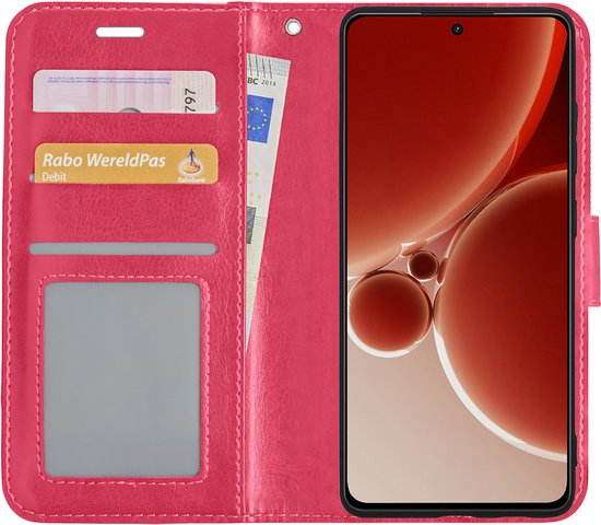EASSGU Hoesje geschikt voor OnePlus 11 5G (6,7 inch (6,7 inch), glazen achterkant met kleurverloop, valbestendig en krasbestendig telefoonhoesje - paars-rood