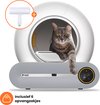 PeakX® Zelfreinigende Kattenbak – Automatische Kattenbak – 65L – Wit - Inclusief 6 Opvangzakjes – Inclusief App - Inclusief Kattenhaar Verwijderaar