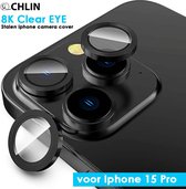 CL Chlin® 8K ClearEye iPhone 15 Pro Camera Lens Protector - 9H sterkte - iPhone 15 Pro camera lens cover - iPhone 15 Pro bescherming - iPhone 15 Pro accessoires.