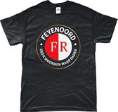 Feyenoord Shirt - Geen Woorden Maar Daden 1 - T-Shirt - Rotterdam - 010 - Voetbal - Artikelen - Zwart - Unisex - Regular Fit - Maat S