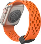 Siliconen bandje - geschikt voor Apple Watch series 1/2/3/4/5/6/7/8/9/SE/SE 2/Ultra/Ultra 2 met case size 42 mm / 44 mm / 45 mm / 49 mm - Oranje