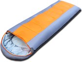 Sac de couchage - Sac de couchage momie - Modèle couverture - Avec un sac de transport - Camping - 215x75 cm - Oranje/gris