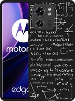 Cazy Hoesje Zwart geschikt voor Motorola Edge 40 Wiskunde Wit