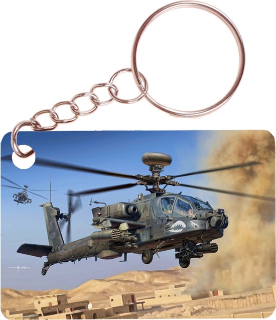 Sleutelhanger 6x4cm - Apache Helicopter AH-64