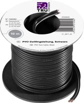 Fil de câblage TRU COMPONENTS SH1467 1565082 2 x 0.75 mm² noir 10 m