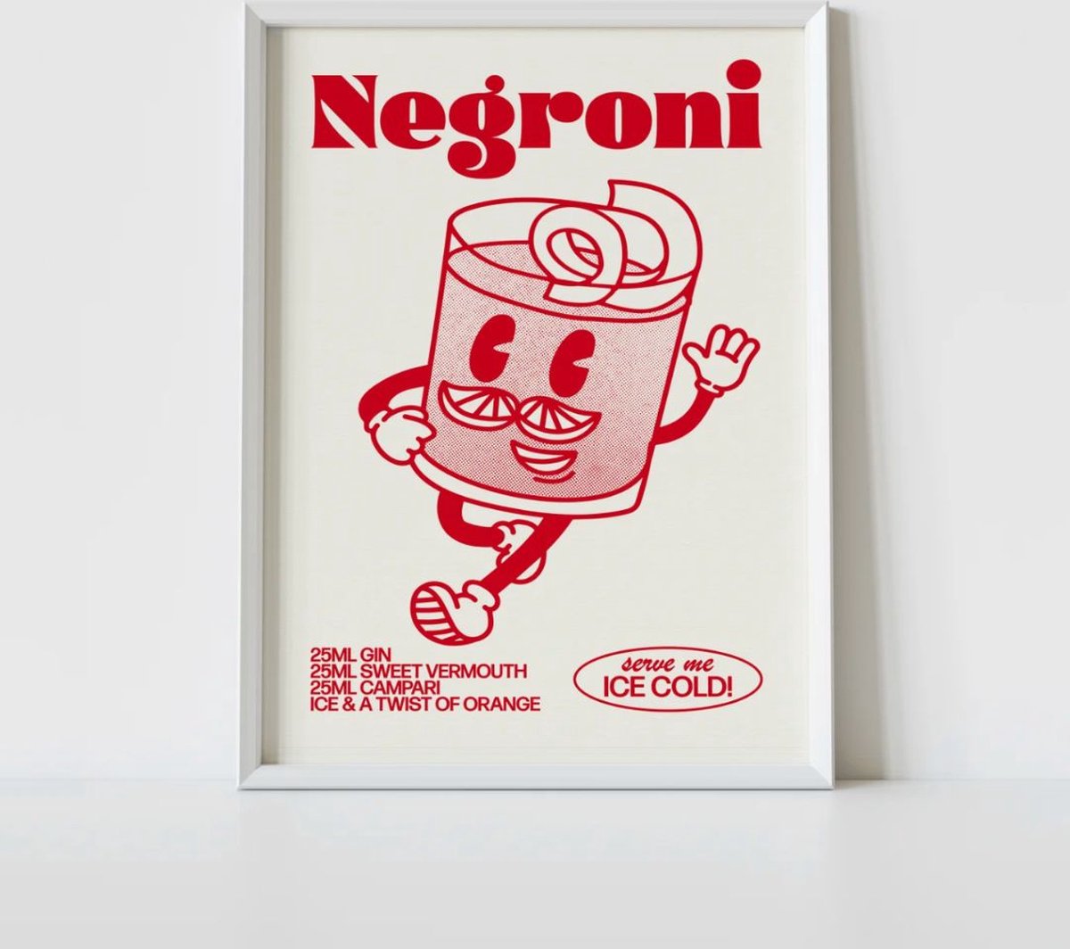 Negroni cocktail poster - 30 x 40 cm