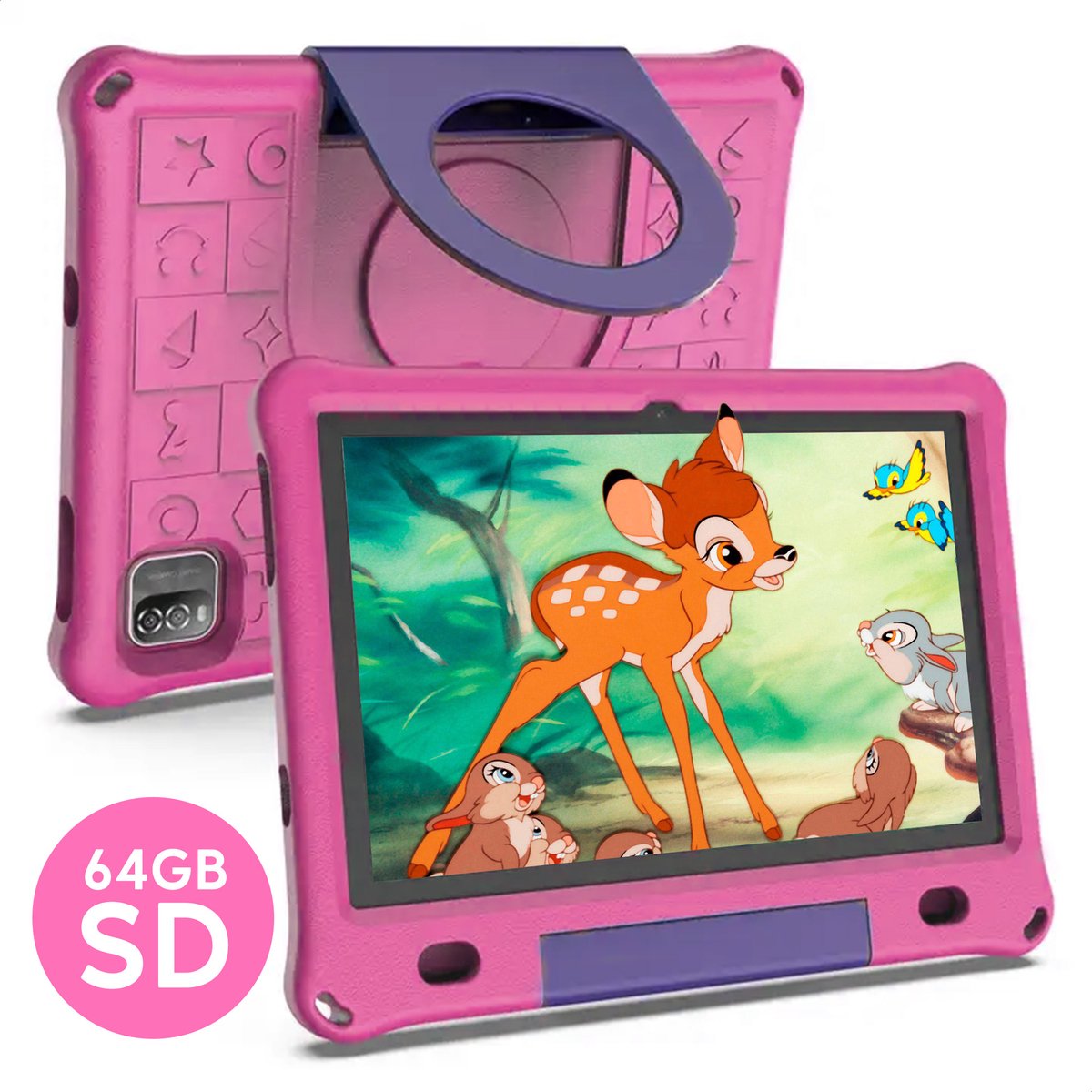 Kindertablet Vanaf 3 jaar Tablet Kinderlaptop 10 inch Tablet kinderen 64 GB - Ouderlijk toezicht - Lange levensduur - complete set met extra accessoires
