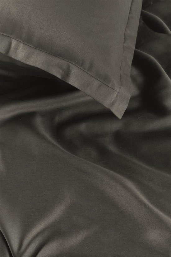 Ambiante Satin Uni dekbedovertrek - Lits-Jumeaux - 240x200/220 cm - Donker Grijs van Ambiante — afbeelding 3