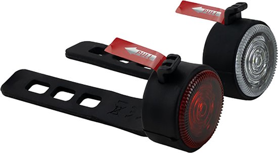 Simson Flexibele fietsverlichting - lichtgewicht - mat zwart - siliconen bevestiging - inclusief batterijen — afbeelding 2