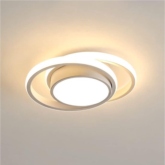 Goeco plafondlamp - 27cm - Klein - LED - 32W - warm wit - 3000K - ronde - voor slaapkamer, hal, keuken, balkon
