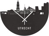 Skyline Klok Utrecht Zwart Mdf Hout Wanddecoratie Voor Aan De Muur City Shapes