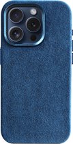 ALCANSIDE® Alcantara Case - Convient pour Apple iPhone 15 Pro Max - En Cuir Alcantara - Étui - Blue Ocean - Blauw - Bleu Foncé