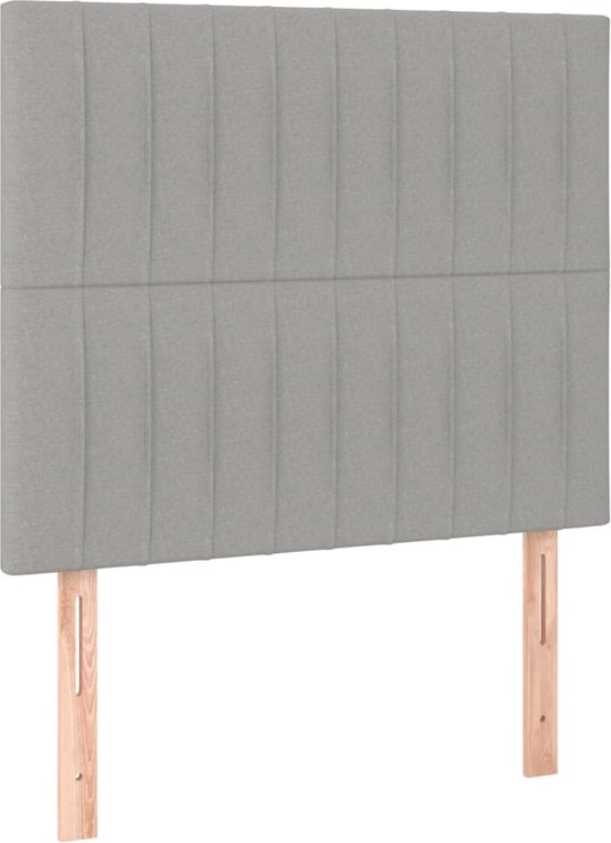 vidaXL Lit à sommier tapissier - Matras à ressorts ensachés - Soutien moyennement ferme - Surmatelas doux pour la peau - Gris clair - 203 x 83 x 118/128 cm (L x L x H) - vidaXL - Lit
