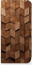 Book Wallet Case geschikt voor Samsung Galaxy A23 Wooden Cubes