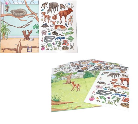 Stickers voor kinderen met cavia's en dierenstickers: collectie van 102 stuks, 51 ontwerpen met elk 2 motieven, ca. 5 cm, waterdicht PVC-materiaal, HD-kleurenprint voor knutselwerk