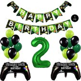 Snoes Mega Game Gamers Helium Verjaardags Ballonnen Feestdecoratie Green Cijfer Ballon nr 2