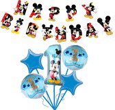 Loha-party®Folie ballon cijfer 1 Set-De 1e verjaardag ballonnen set-De eerste verjaardag-Mickey Mouse-Blauw cijfer 1-XXL cijfer 1 Ballon-Jongen-Verjaardag decoratie-Versiering ballonnen-slinger