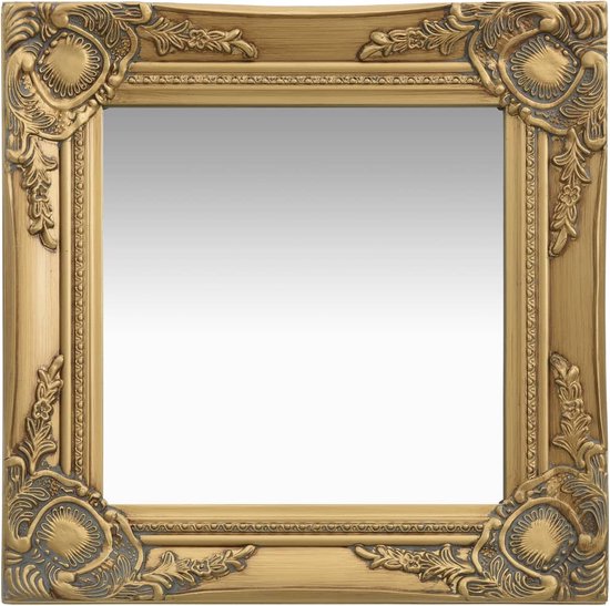 vidaXL - Wandspiegel - barok - stijl - 40x40 - cm - goudkleurig