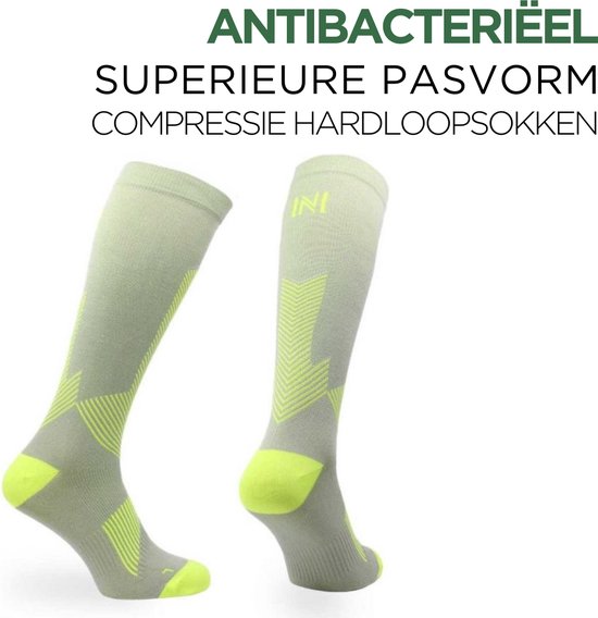 Norfolk / Chaussettes de Chaussettes de sport de compression pour Course à pied avec Meryl Skinlife - (anti bactérien) / Chaussettes de compression Course à pied / Valencia / Grijs / 39-42