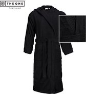 The One Towelling Badjas - Zachte kamerjas met capuchon - Vocht absorberend - 100% Gekamd badstofkatoen - L/XL - Zwart