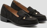 SmileFavorites® Loafers & Espadrilles - Zwart - Suedine - Maat 36