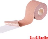 Boob Boobs Boobtape - Boob Tape- Fashion tape- versteviging tape - 5 meter XL - Latte + tepel cover pets 6 stuks