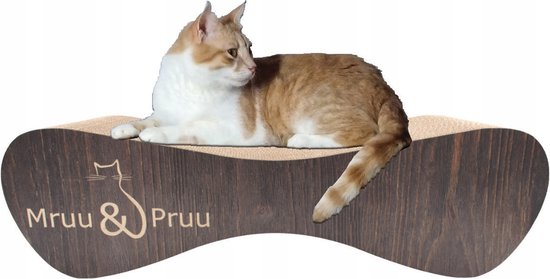 Mruu&Pruu GRAND GRAPPER À CHAT EN CARTON 70x23x25 cm MARRON