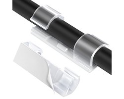 Zelfklevende Kabelclips - Kabelhouder - 3M Tape - Kabelbinders - Kabel Organisator - 50 stuks - Transparant