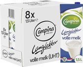 Campina Langlekker Volle Melk Houdbaar - 8 x 1.5 L - Voordeelverpakking