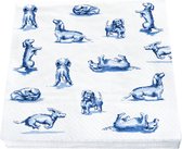Heinen Delfts Blauw - Serviettes - Teckel Nhaan - Papier - 17 x 17 cm