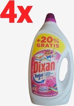 Dixan - Total 3 in 1 - Effective Cleaning Action - Vloeibaar Wasmiddel - 4x 2,4L - 192 Wasbeurten