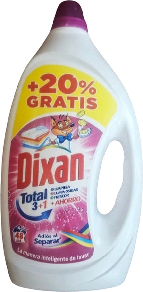 Goedkoopste Dixan - Total 3 in 1 - Effective Cleaning Action - Vloeibaar Wasmiddel - 2,4L - 48 Wasbeurten