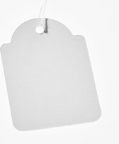 10 stuks - Witte Kartonnen Labels met koordje / Hangetiketten - 45x65mm