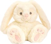 Keel Toys pluche Konijn/haas knuffeldier - creme wit - zittend - 22 cm - Luxe Eco kwaliteit knuffels